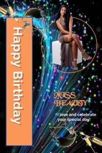 Black Editable Birthday Party Flyer Video  Poster template