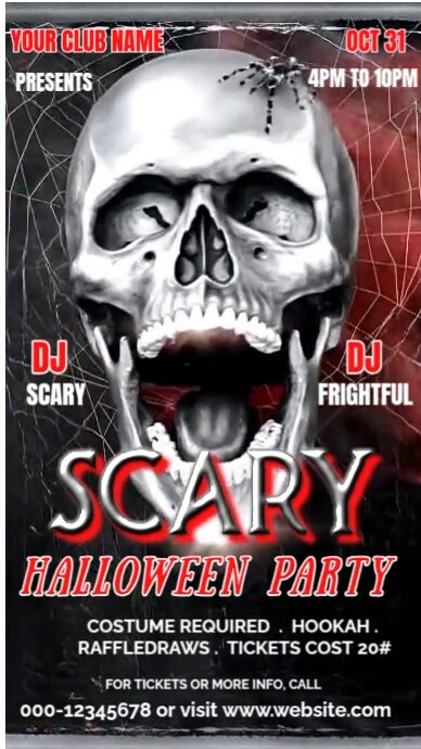 Copy of Black Editable Halloween Party Flyer Template – Spooky Night ...