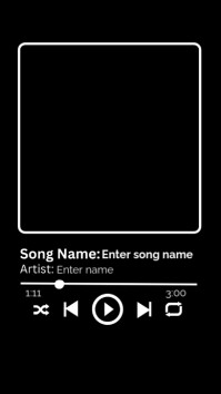 Black Editable Song Music Player Template История на Instagram
