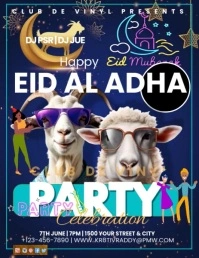 Black  Eid Al Adha Party  Flyer (us Letter) template