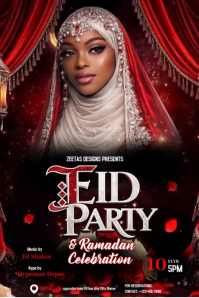 Black Eid Party  Poster template