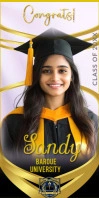 Black Elegant Graduation Announcement Banner – Gold & Black Class Of 2026 Template” Roll Up Banner 3