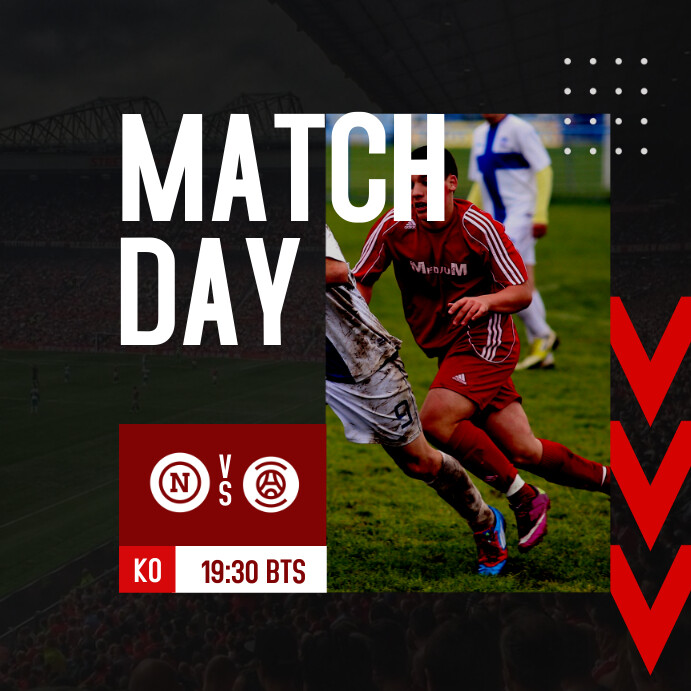 Black Elegant Matchday Instagram Post Template | PosterMyWall