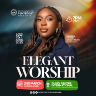 Black Elegant Worship Event Instagram Post Instagram-bericht template