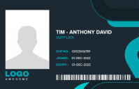 สีดำ Employee ID Card Tabloid Template