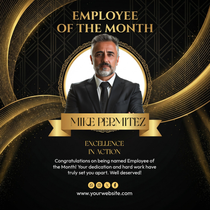 Black Employee Recognition Instagram Post Template | PosterMyWall