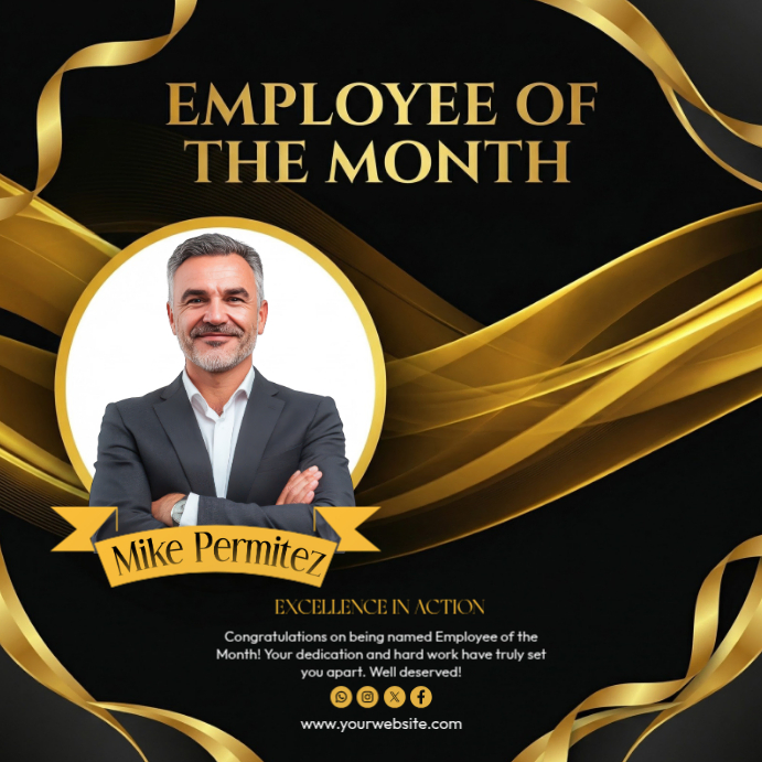 Black Employee Recognition Instagram Post Template | PosterMyWall