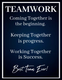 Schwarz Teamwork Motivational Poster Løbeseddel Template