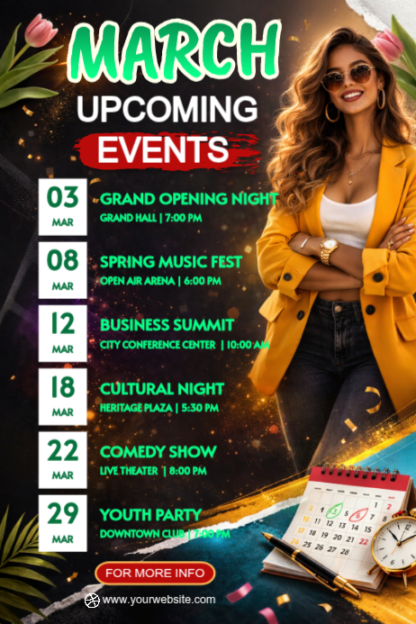 Black Event Promotion Poster Template | PosterMyWall