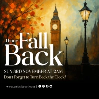 Black Fall Back Announcement Instagram Post template