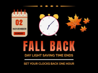 Black  Fall Back Yard Sign template