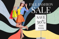 Black  Fall Fashion Sale Poster Ad Poster template