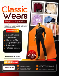 Black Fashion Sale Flyer Video Volante (Carta US) template