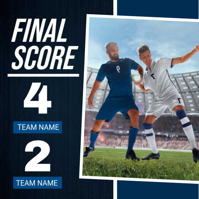 Black Final Score Instagram Post Template | PosterMyWall