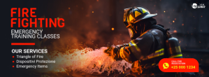 Black Firefighting Training Ikhava Yesithombe se-Facebook Template