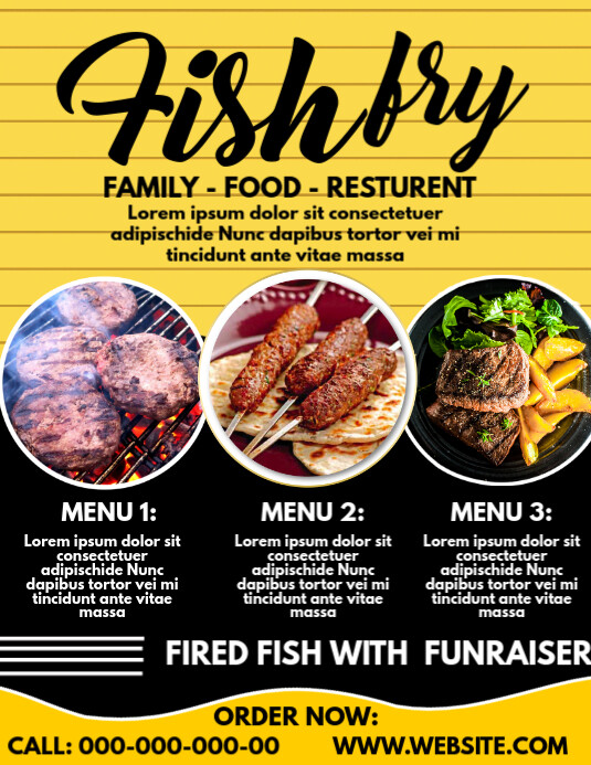 Black Fish Fry Flyer (us Letter) Template | PosterMyWall