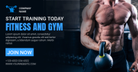 Black Fitness and Gym Promotion Facebook Shared Image template