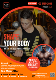 Black Fitness Promotion A6 template