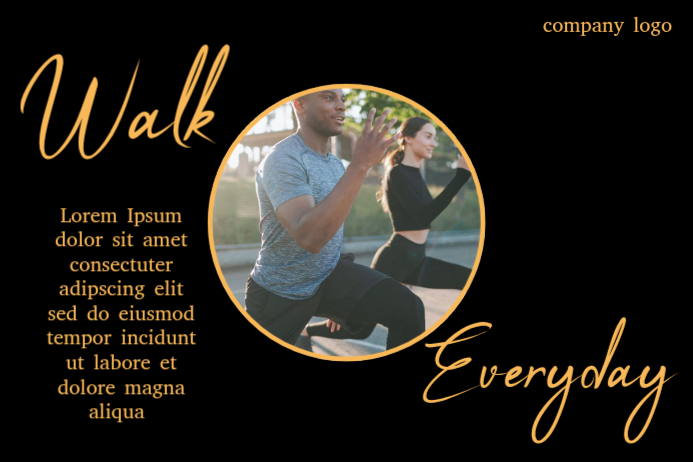 Plantilla de Black Fitness Walking Label | PosterMyWall