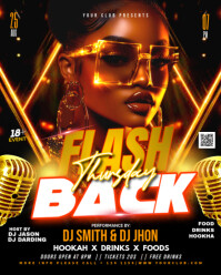 Black Flash Back Thursday Night Party Flyer Instagram Portrait template