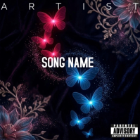 Black Floral Album Cover Album Cover Albumhoes template