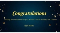 Black Floral Blue And Gold Simple Congratulation  Digital Display (16:9) template