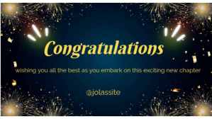 Black Floral Blue And Gold Simple Congratulation  Digital Display (16:9) template