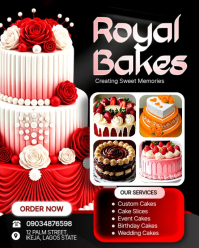 Black Floral Cake Shop Promotion Instagram Portrait Video template