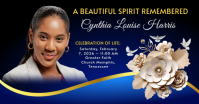 Black Floral Celebration of Life Facebook Shared Image template