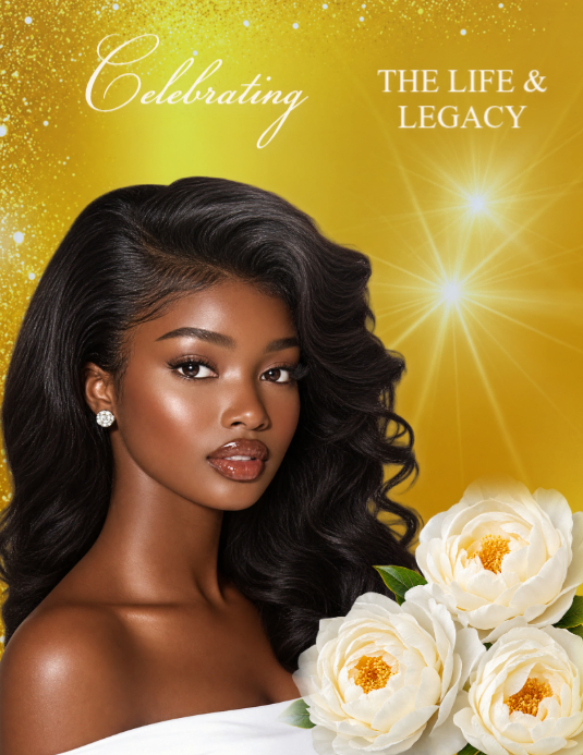 Black Floral Celebration Of Life Memorial Flyer Template | PosterMyWall