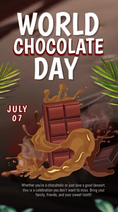 Black Floral Chocolate Day Instagram Story template