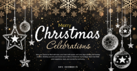 Zwart Christmas Celebrations Facebook-evenementomslag Template