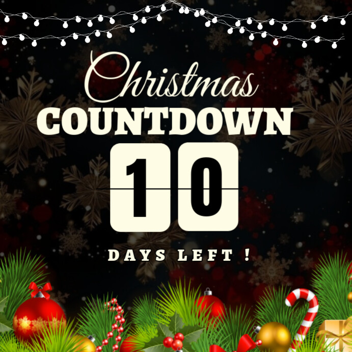 Copy of Black Floral Christmas Countdown Instagram Post | PosterMyWall