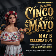 Black Floral Cinco de Mayo Celebration Instagram Post Iphosti le-Instagram template