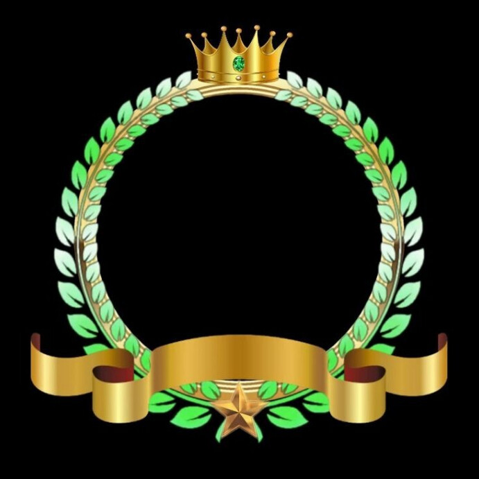 Black Floral Circular Ribbon Crest Cliparts Badge With Crown Instagram ...