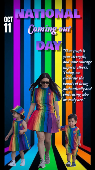 Black Floral Coming Out Day Digital Display (9:16) Template | PosterMyWall