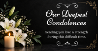Black Condolence Message delt Facebook-billede Template