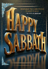 Black Floral Creation Sabbath  A4 template