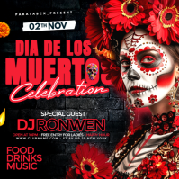Black Floral Dia De Los Muertos Celebration Instagram Post template