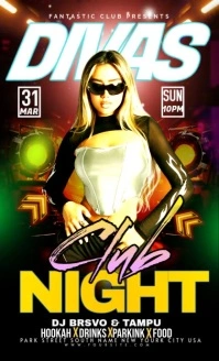 Black Floral Divas Night Club Us Legal template