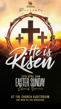 Black Easter Sunday Church Service เรื่องราวบน Instagram Template