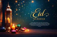 Black Eid Mubarak Affiche Template