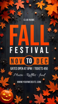 Black Floral Fall Festival Instagram Story template