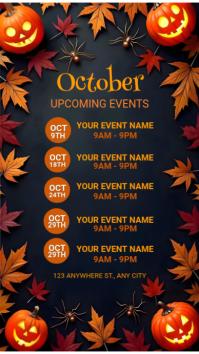 Black Halloween Event Schedule Instagram Story Template