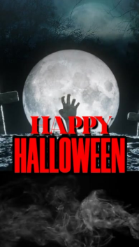Black Floral Happy Halloween Flyer Youtube Short template