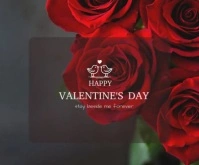 Black Floral Happy Valentine's Day Medium Rectangle สามเหลี่ยมขนาดกลาง template