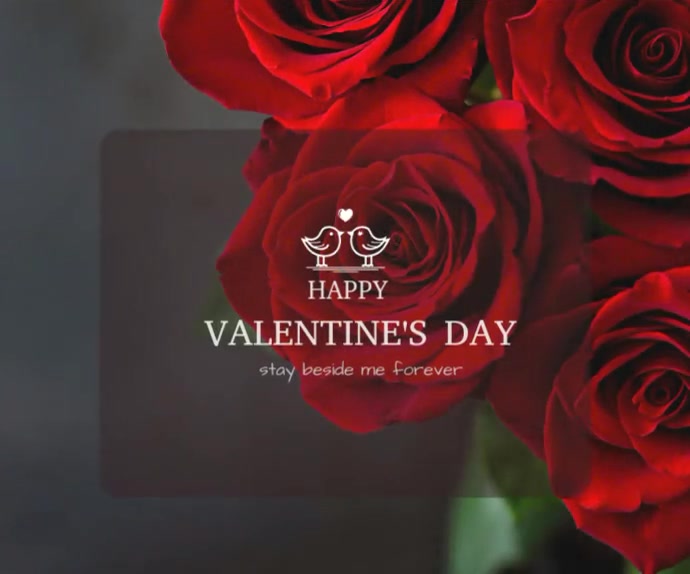 Black Floral Happy Valentine's Day Medium Rectangle Średni prostokąt template