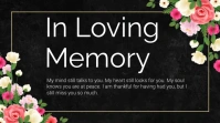 Black Floral In Loving Memory Poster Digital template