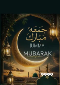 Black Floral Jumma Mubarak A4 Video template