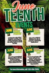 Black Floral Juneteenth Celebration Video Poster Iphosta template